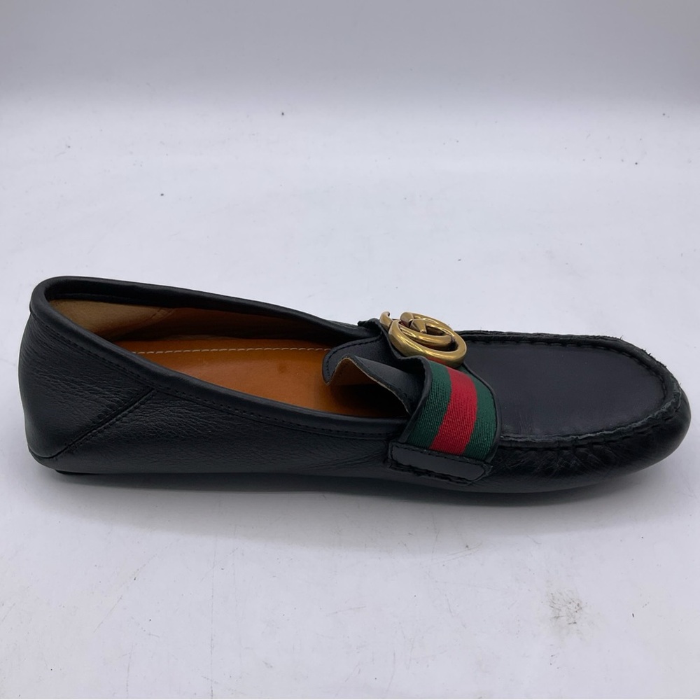 Gucci GG Marmont/Shelly Line/Double G Web Leather Loafers 454638 Size 5 - Picture 8 of 16